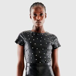 MARGOT STRETCH LEATHER TEE